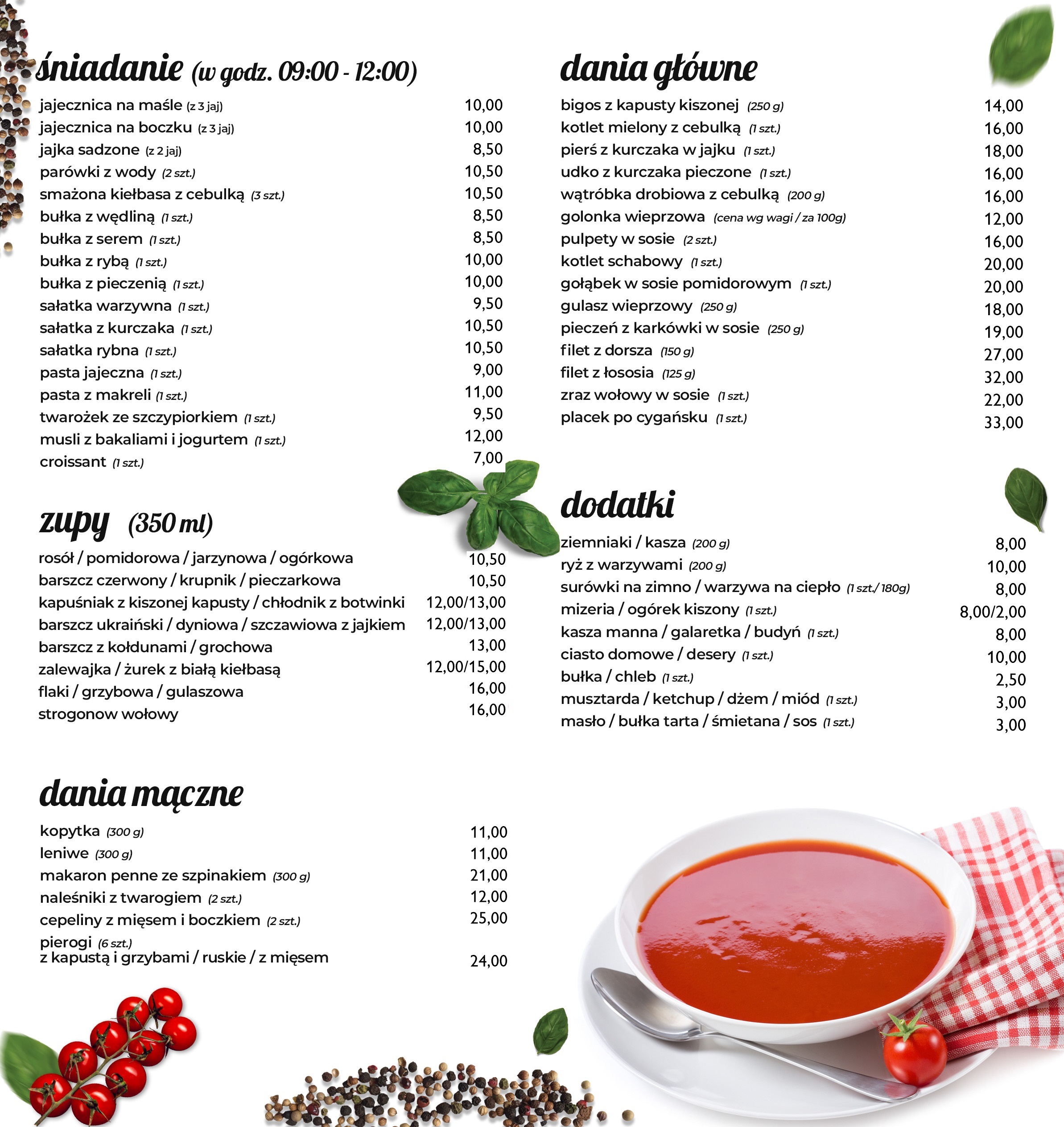 menu baru mlecznego